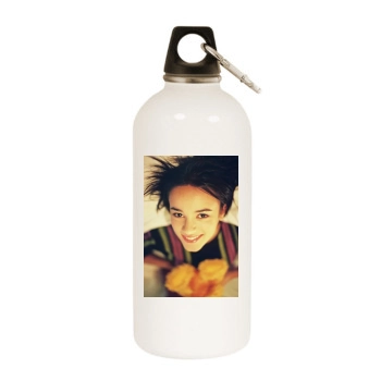 Alizee White Water Bottle With Carabiner