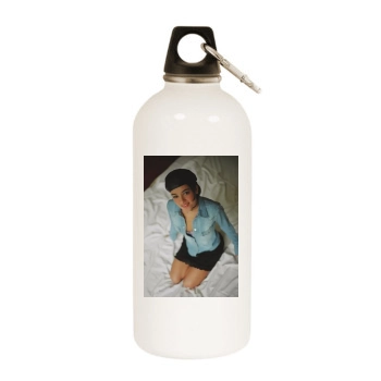 Alizee White Water Bottle With Carabiner