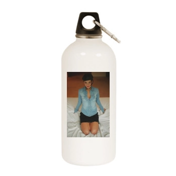 Alizee White Water Bottle With Carabiner