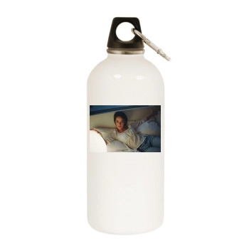 Alizee White Water Bottle With Carabiner