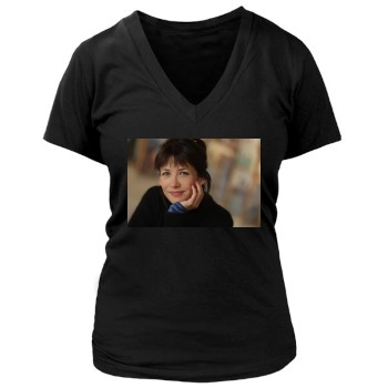 Sophie Marceau Women's Deep V-Neck TShirt