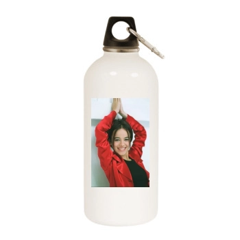 Alizee White Water Bottle With Carabiner