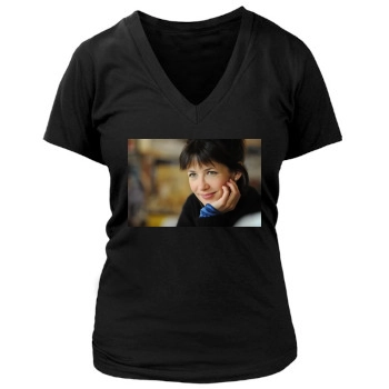 Sophie Marceau Women's Deep V-Neck TShirt