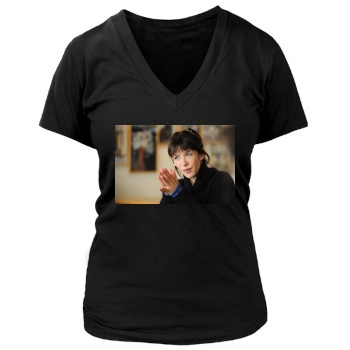 Sophie Marceau Women's Deep V-Neck TShirt