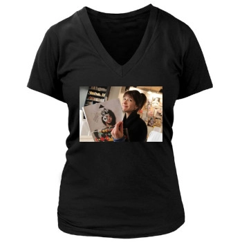 Sophie Marceau Women's Deep V-Neck TShirt