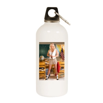 Spencer Scott White Water Bottle With Carabiner