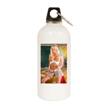 Spencer Scott White Water Bottle With Carabiner