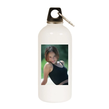 Alizee White Water Bottle With Carabiner