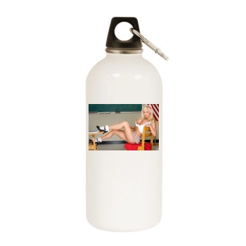 Spencer Scott White Water Bottle With Carabiner