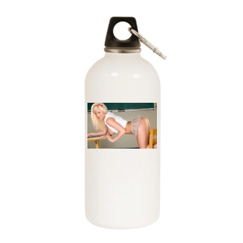 Spencer Scott White Water Bottle With Carabiner