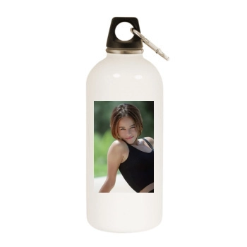 Alizee White Water Bottle With Carabiner