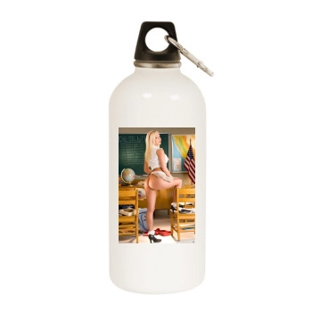 Spencer Scott White Water Bottle With Carabiner