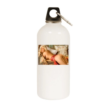 Spencer Scott White Water Bottle With Carabiner