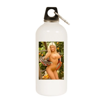 Spencer Scott White Water Bottle With Carabiner