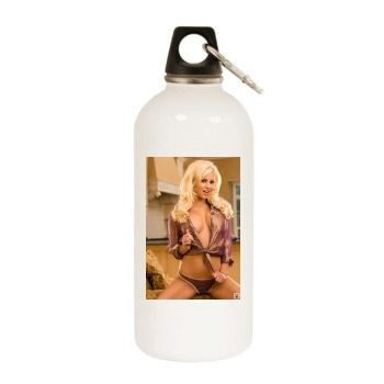 Spencer Scott White Water Bottle With Carabiner