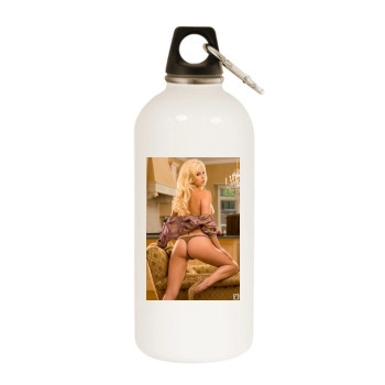 Spencer Scott White Water Bottle With Carabiner