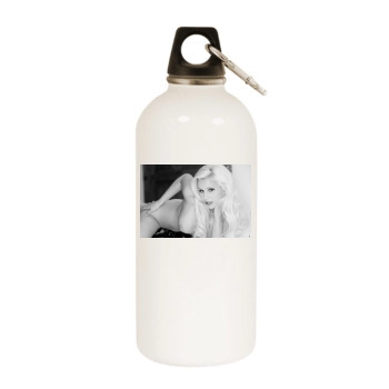 Spencer Scott White Water Bottle With Carabiner