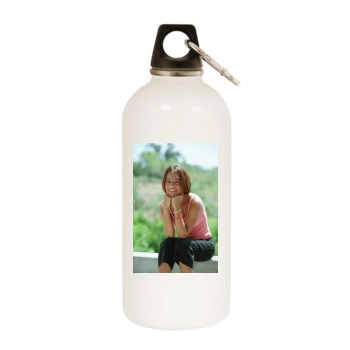 Alizee White Water Bottle With Carabiner