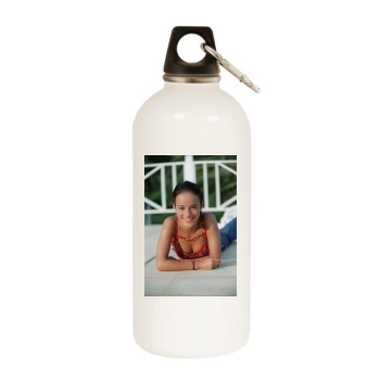 Alizee White Water Bottle With Carabiner