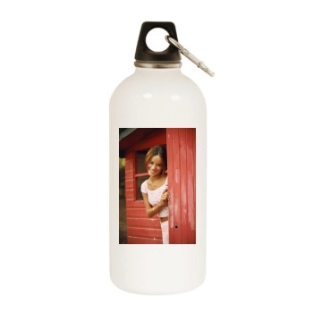 Alizee White Water Bottle With Carabiner