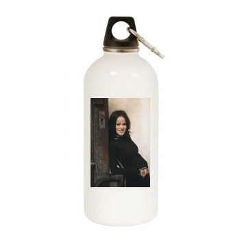 Alizee White Water Bottle With Carabiner