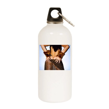 Stephanie Seymour White Water Bottle With Carabiner