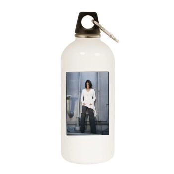 Alizee White Water Bottle With Carabiner