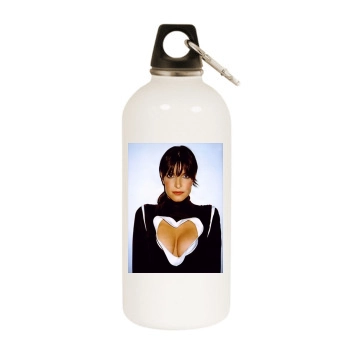 Stephanie Seymour White Water Bottle With Carabiner