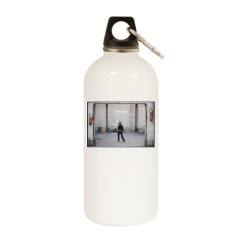 Alizee White Water Bottle With Carabiner