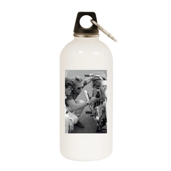 Steve Mcqueen White Water Bottle With Carabiner