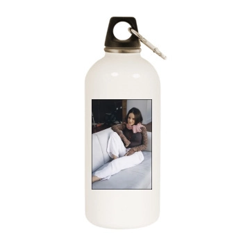 Alizee White Water Bottle With Carabiner