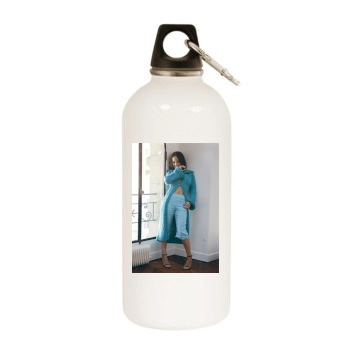 Alizee White Water Bottle With Carabiner