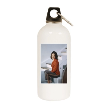 Alizee White Water Bottle With Carabiner