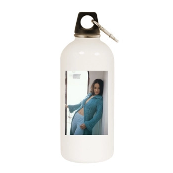 Alizee White Water Bottle With Carabiner