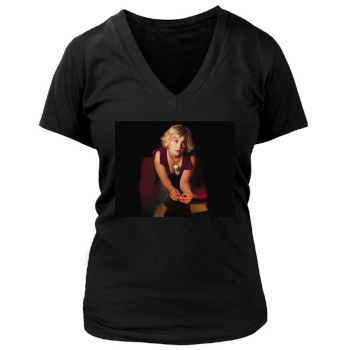 Allison Mack Women's Deep V-Neck TShirt