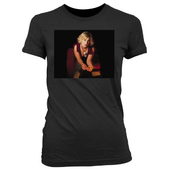 Allison Mack Women's Junior Cut Crewneck T-Shirt