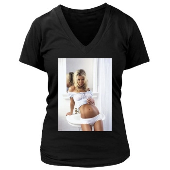 Tara Reid Women's Deep V-Neck TShirt