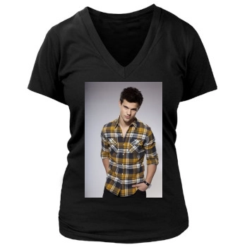 Taylor Lautner Women's Deep V-Neck TShirt