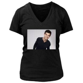 Taylor Lautner Women's Deep V-Neck TShirt