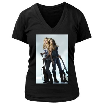 Alyson Michalka Women's Deep V-Neck TShirt