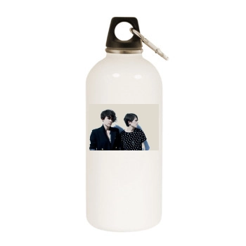 Tegan and Sara White Water Bottle With Carabiner