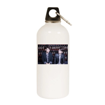 Tegan and Sara White Water Bottle With Carabiner