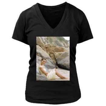 Alyssa Milano Women's Deep V-Neck TShirt