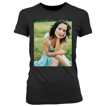 Alyssa Milano Women's Junior Cut Crewneck T-Shirt