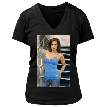 Alyssa Milano Women's Deep V-Neck TShirt