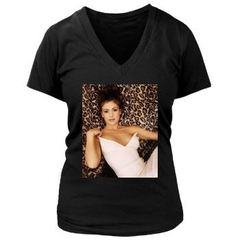 Alyssa Milano Women's Deep V-Neck TShirt