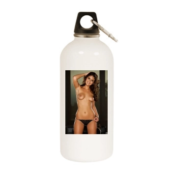 Tierra Lee White Water Bottle With Carabiner