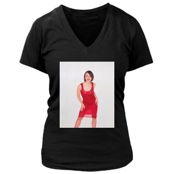 Alyssa Milano Women's Deep V-Neck TShirt