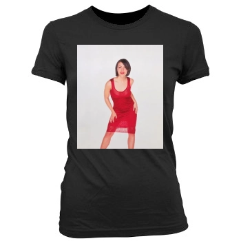 Alyssa Milano Women's Junior Cut Crewneck T-Shirt