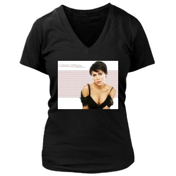 Alyssa Milano Women's Deep V-Neck TShirt